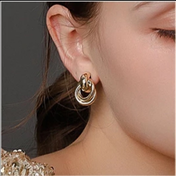 Gold Plated Hoop Earrings - Picture 2 of 2